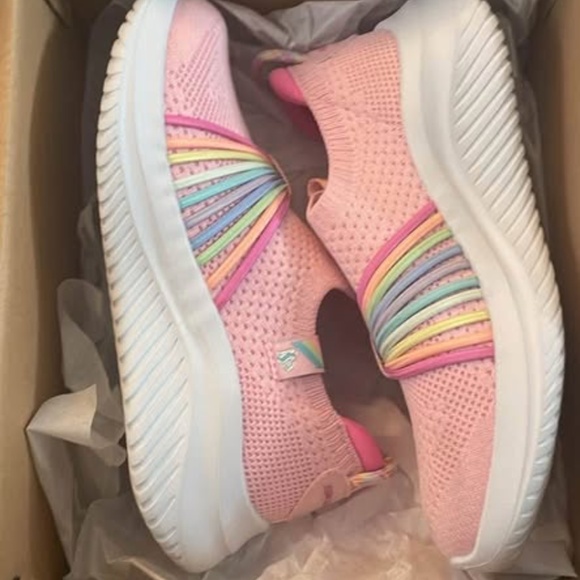 BRAND NEW girl youth skechers ultra flex rainbow slip on shoes 10.5 3Y 4.5Y 5Y 6 - Picture 6 of 8